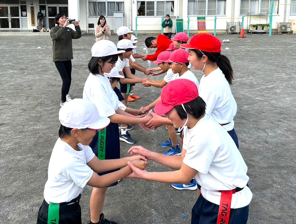 普及No.186【REVSキャラバン】静岡市立清水宍原小学校にてタグラグビー教室を実施いたしました