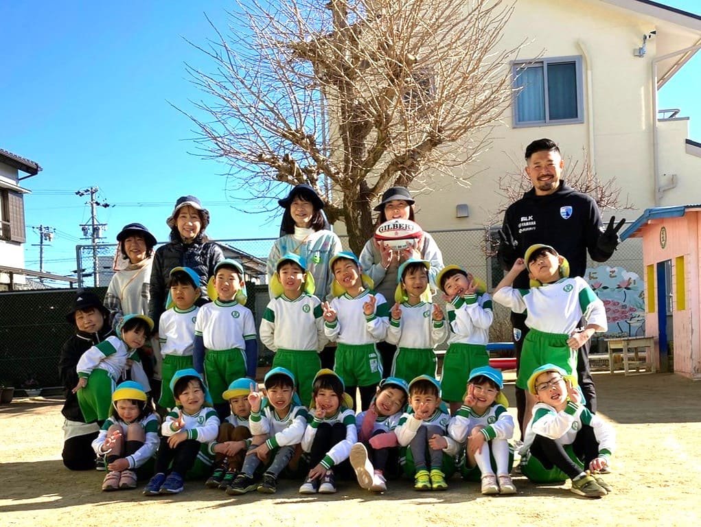 普及No.206【トップアスリート連携事業】初生幼稚園にてラグビー体験を実施いたしました