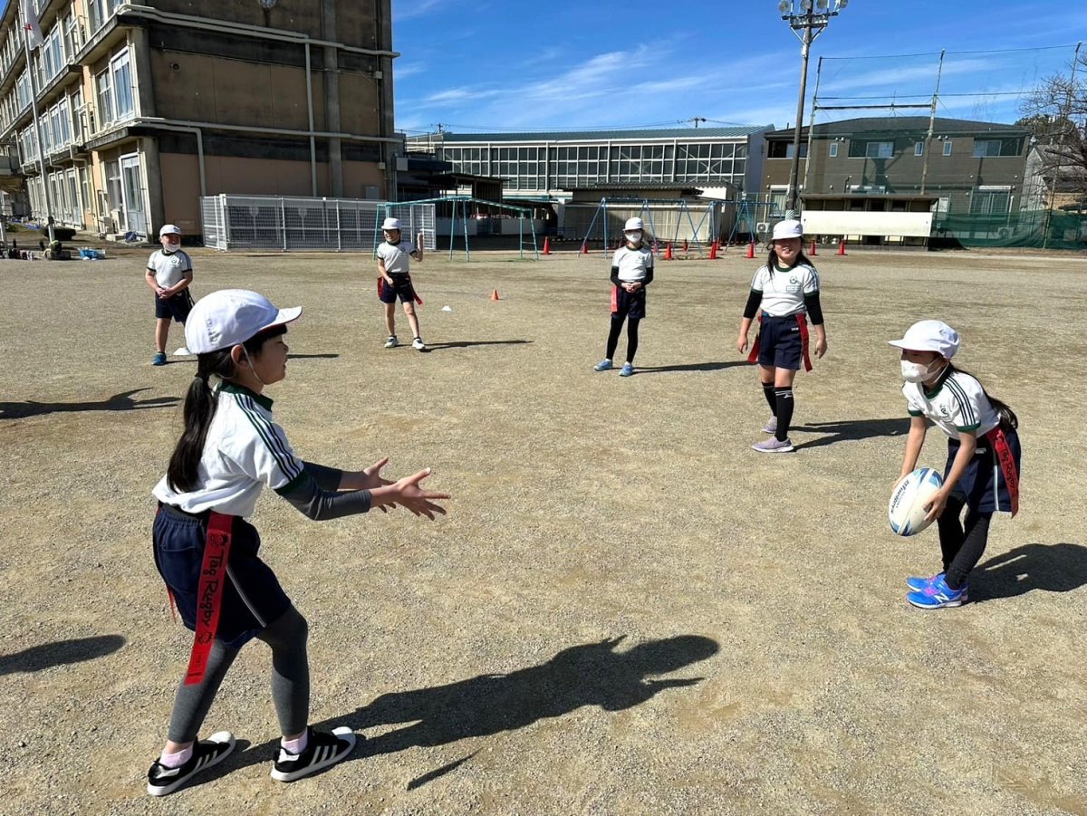 普及No.227【REVSキャラバン】浜松市立瑞穂小学校にてタグラグビー教室を実施いたしました