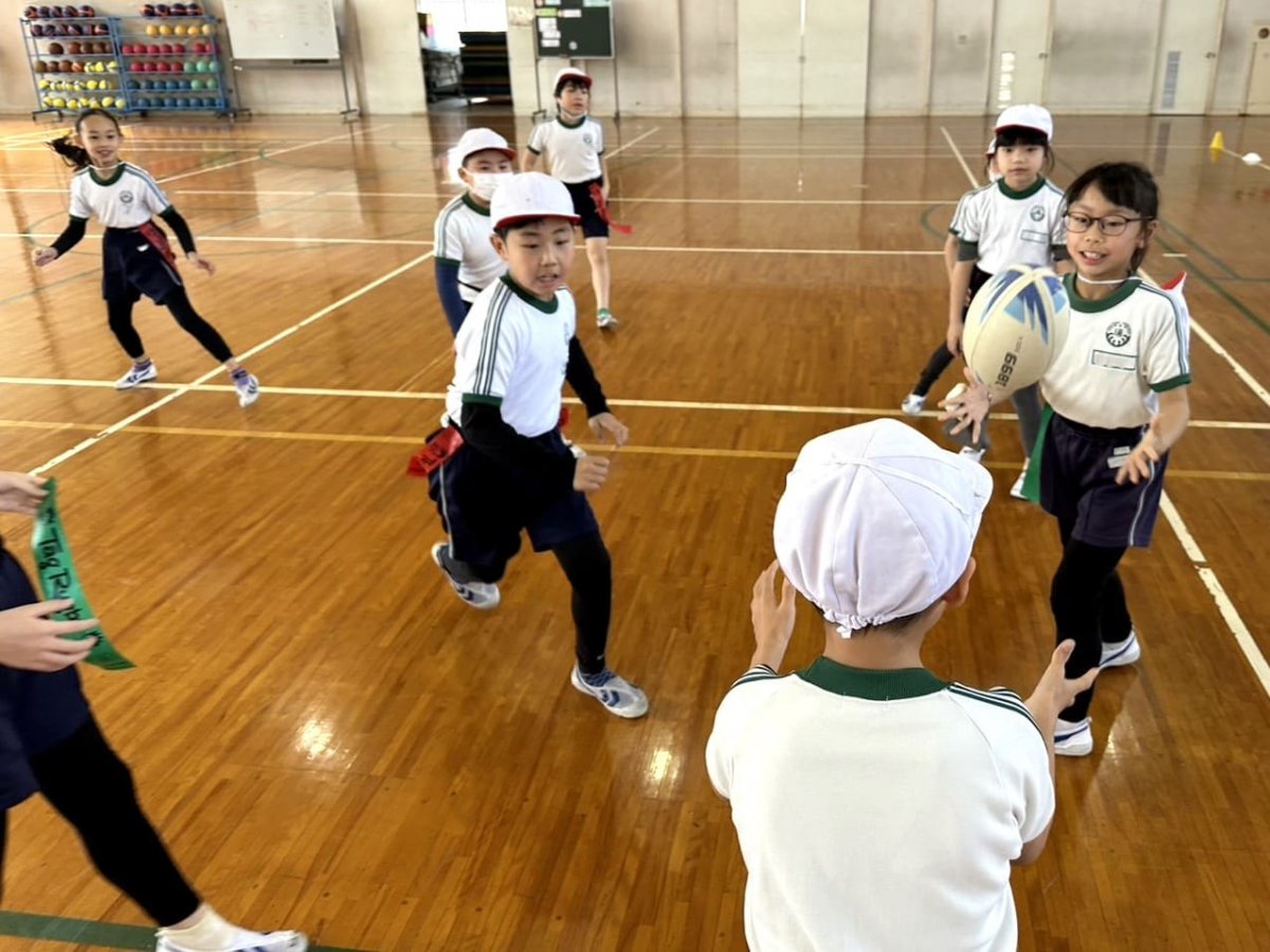 普及No.230【REVSキャラバン】浜松市立瑞穂小学校にてタグラグビー教室を実施いたしました