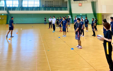 【ホストエリア活動】令和7年度中学校保健体育実技指導研修会にてタグラグビーを実施しました