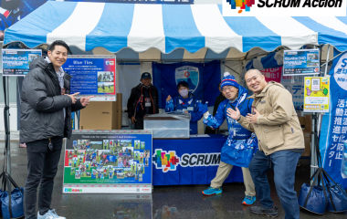 Blue Tiesに計150点のスポーツウェアを寄付いただきました