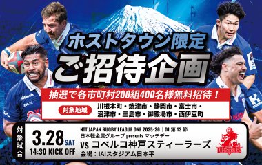 対象エリアにお住まいの200組400名様をIAIスタジアム日本平での試合へご招待