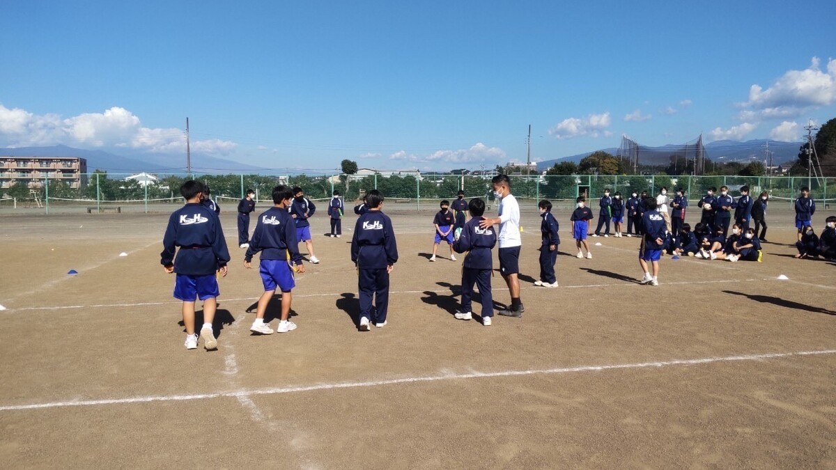 【レガシー事業】函南町立東中学校にてタグラグビー体験会を実施いたしました