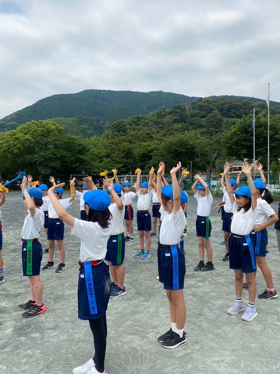 普及No.40【REVSキャラバン】静岡市立長田北小学校にてタグラグビー教室を実施いたしました