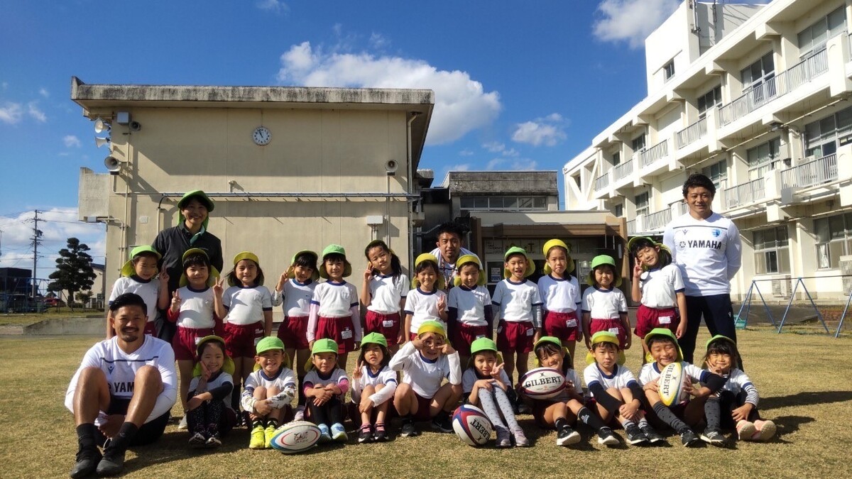 【磐田市学校普及】大藤こども園にてラグビー体験会を実施いたしました