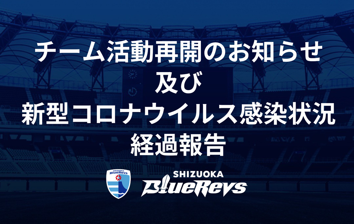 チーム活動再開のお知らせと新型コロナウイルス感染状況の経過報告