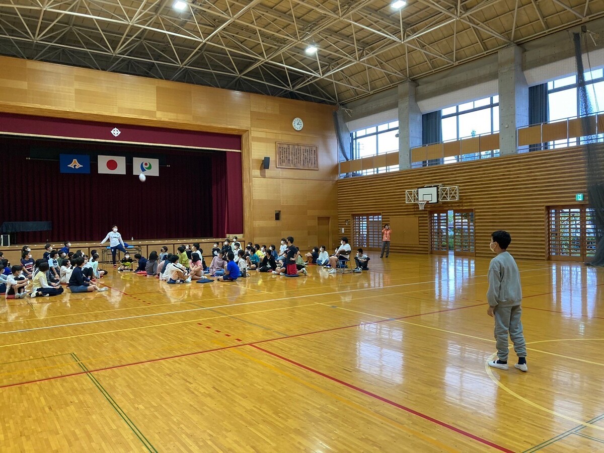 普及No.65【オリパラ事業】磐田市立豊田南小学校にて夢語り＆ラグビー体験を実施いたしました