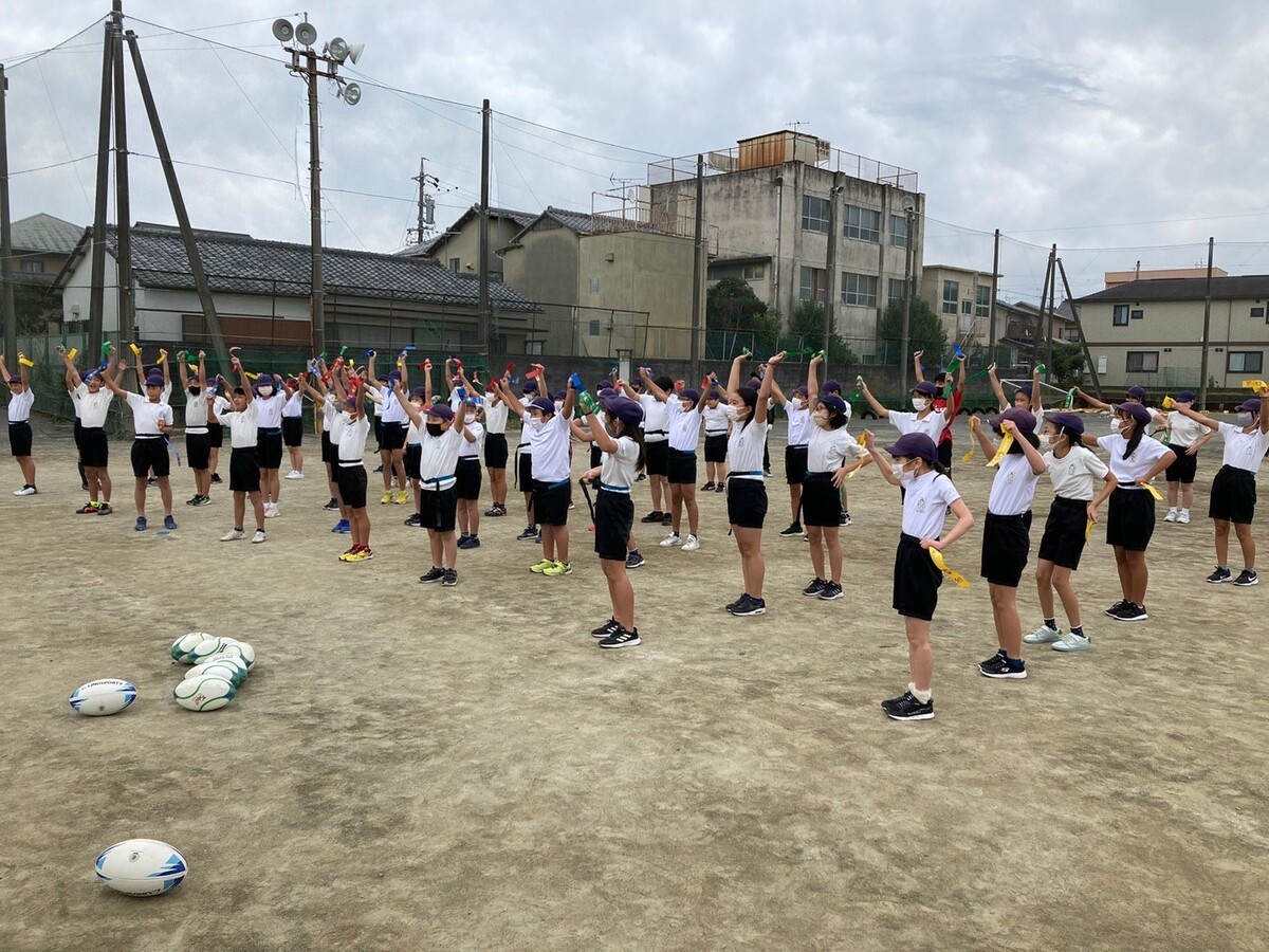 普及No.83【静岡市普及】静岡市立清水入江小学校にてタグラグビー教室を実施いたしました