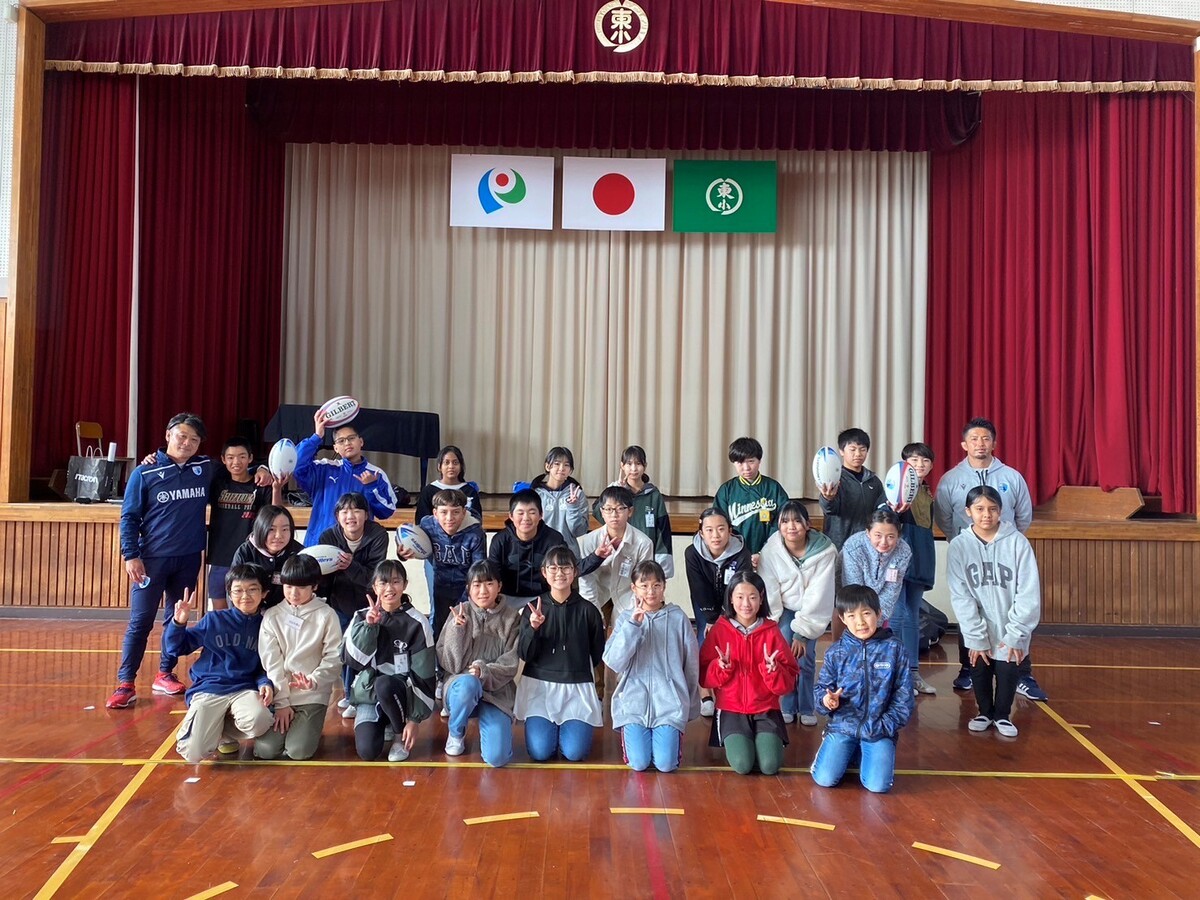 普及No.146【オリパラ事業】磐田市立竜洋東小学校にて夢語り＆ラグビー体験を実施いたしました