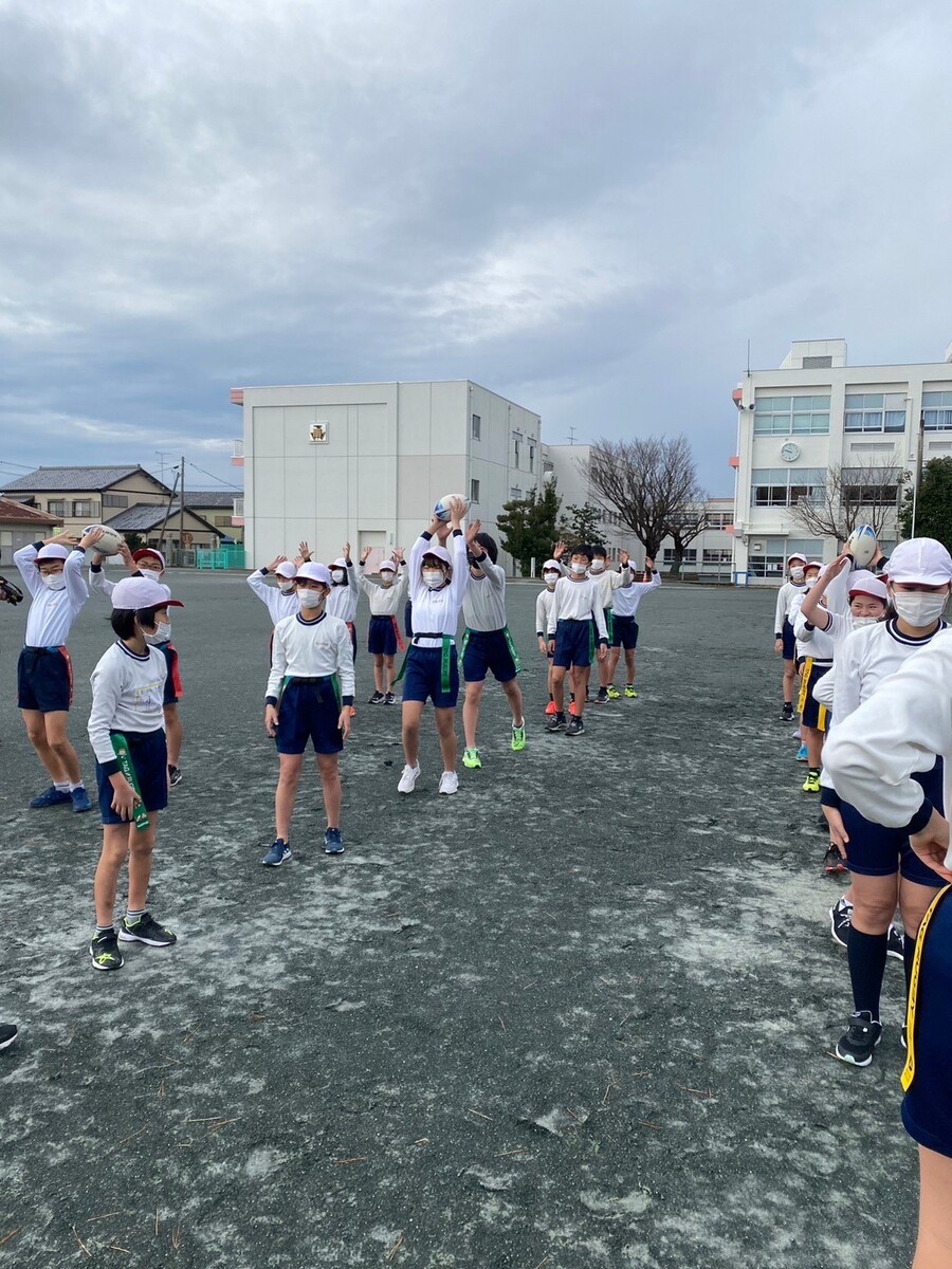 普及No.167【オリパラ事業】袋井市立袋井南小学校にてタグラグビー教室を実施いたしました