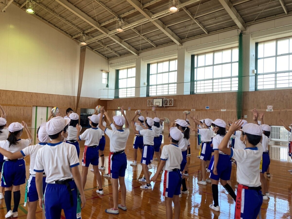 【レガシー事業】袋井市立浅羽南小学校にてタグラグビー体験会を実施いたしました